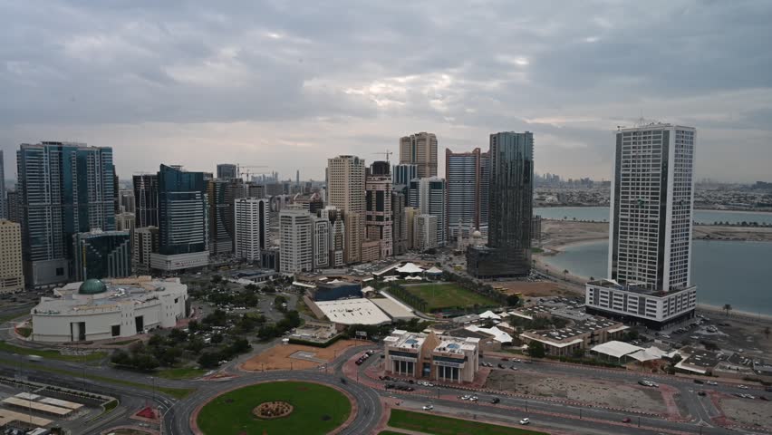 timelapse footage  of sharjah city in UAE 