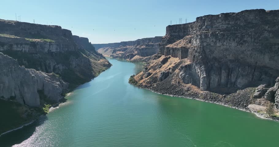 Aerial view of beautiful snake river gorge in Idaho