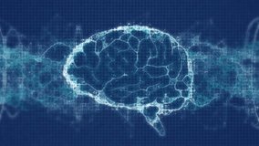 Animation of circular pattern around human brain over dna helix against abstract background. Digitally generated, hologram, illustration, anatomy, molecule, medical, artificial intelligence concept. - Powered by Shutterstock - Get 15% off with code: PIKWIZARD15