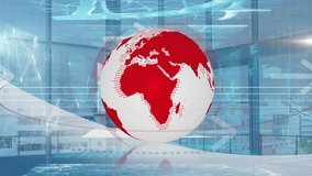 Animation of financial data processing and globe over office. Global business, finances, computing and data processing concept digitally generated video. - Powered by Shutterstock - Get 15% off with code: PIKWIZARD15