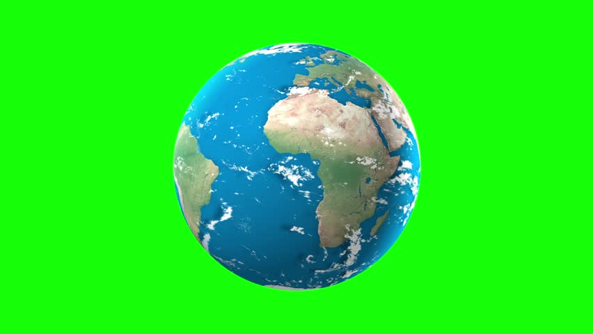 Realistic Earth Rotating, 4K. Perfect for your own background using a green screen. High detailed texture Royalty-Free Stock Footage #1102343015