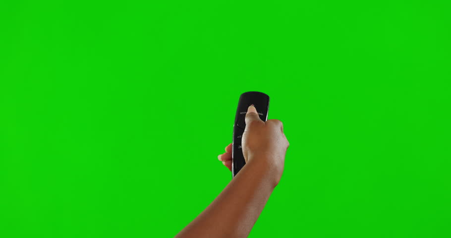 Hand, remote control and green screen, change channel and watching tv with technology and entertainment. Device, digital and person with streaming option, subscription and mockup on studio background Royalty-Free Stock Footage #1102344147
