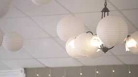 lots of oval and round paper ceiling lights - Powered by Shutterstock - Get 15% off with code: PIKWIZARD15