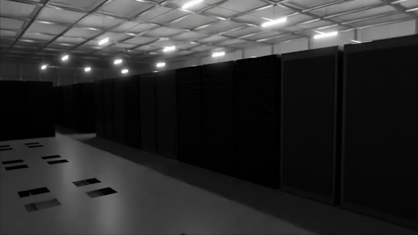 Data processing and storage center. Server room. Supercomputer. Technology. Royalty-Free Stock Footage #1102354069