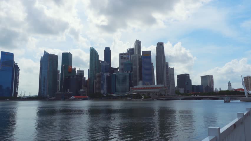 Singapore - 8 December 2021: Singapore Financial District Skyline 