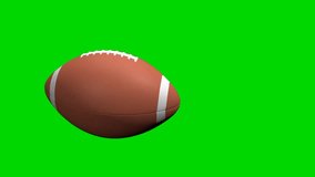 3d illustration of a rotating rugby ball in slow motion on a green color background - Powered by Shutterstock - Get 15% off with code: PIKWIZARD15