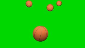 3d illustration of a basketball ball bouncing on a green background - Powered by Shutterstock - Get 15% off with code: PIKWIZARD15