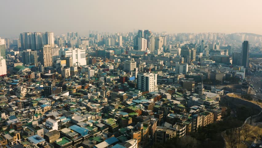 Aerial view of Residential district of Seoul