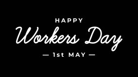 Happy International workers day animated text. happy labor day animated. suitable for greeting card animation, labour day,or may day celebrations. 4k video Alpha channel. - Powered by Shutterstock - Get 15% off with code: PIKWIZARD15