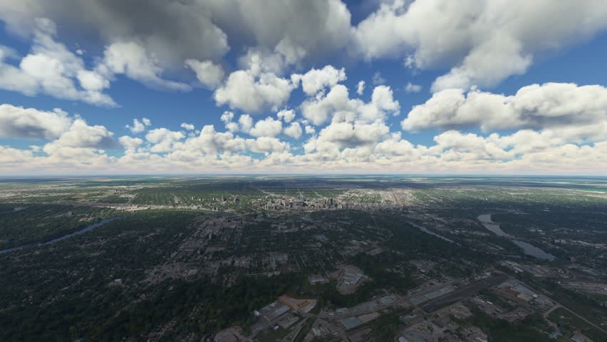 3D - Front Aerial Shot of the City of Winnipeg Manitoba. Canada