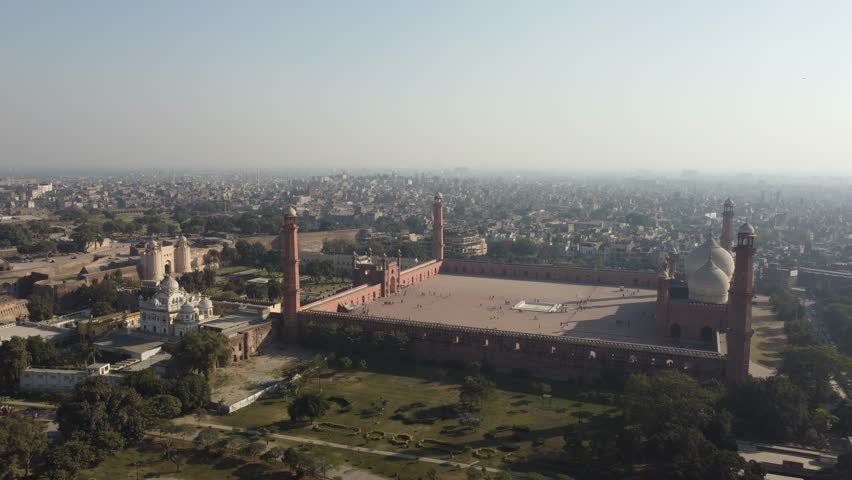 Badshahi Masjid Shahi Qila Aerial View Lahore 