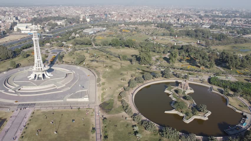 Iqbal Park Minar e Pakistan Badshahi Masjid Shahi Qila Aerial View Lahore 