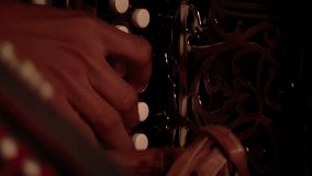 Hands of a Young Male Accordionist Playing a Button Accordion. Closeup. - Powered by Shutterstock - Get 15% off with code: PIKWIZARD15