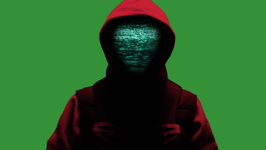 Computer hacker with hoodie. Green screen chroma key background. Darknet fraud and cryptocurrency bitcoin concept. Cybersecurity and data protection in social network Royalty-Free Stock Footage #1102371691