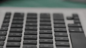 Keyboard typing writing notebook video 