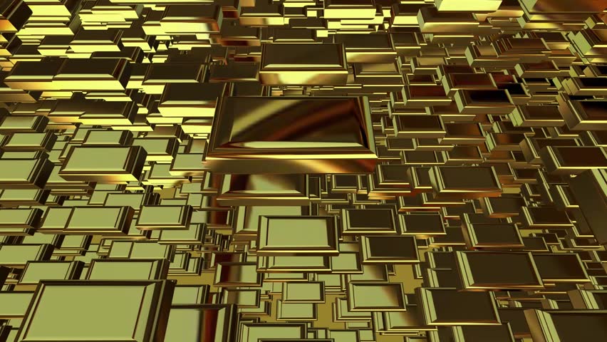 Background with gold geometric shapes, figures, abstract design, luxury style, 3D Render
