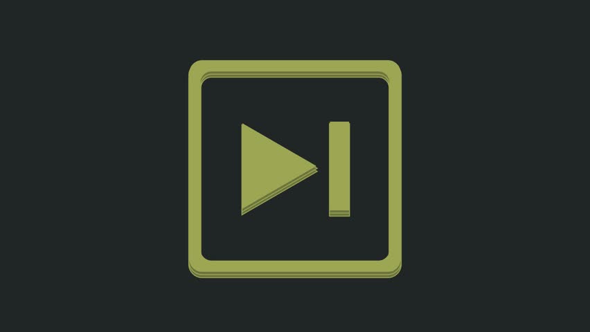 Green Fast forward icon isolated on black background. 4K Video motion graphic animation.