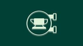 White Blacksmith anvil tool icon isolated on green background. Metal forging. Forge tool. 4K Video motion graphic animation.
