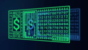 Digital currency abstract design. Digital dollar bills consist of digital codes. Cashless society, cashless payment, and digital cash concept. Seamless loop.   - Powered by Shutterstock - Get 15% off with code: PIKWIZARD15
