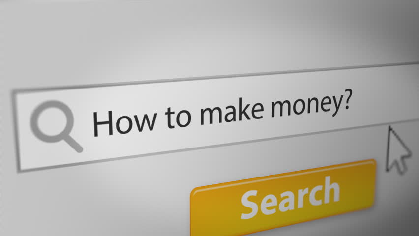 "How to make money?" Typed into a Computer Search Engine, Financial Investment Concept
