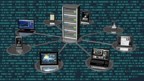 Movie. 3D illustration. Digital world background. Sequence of zero and one concept of global connection between people, social networks, and infotmatic devices 
 - Powered by Shutterstock - Get 15% off with code: PIKWIZARD15