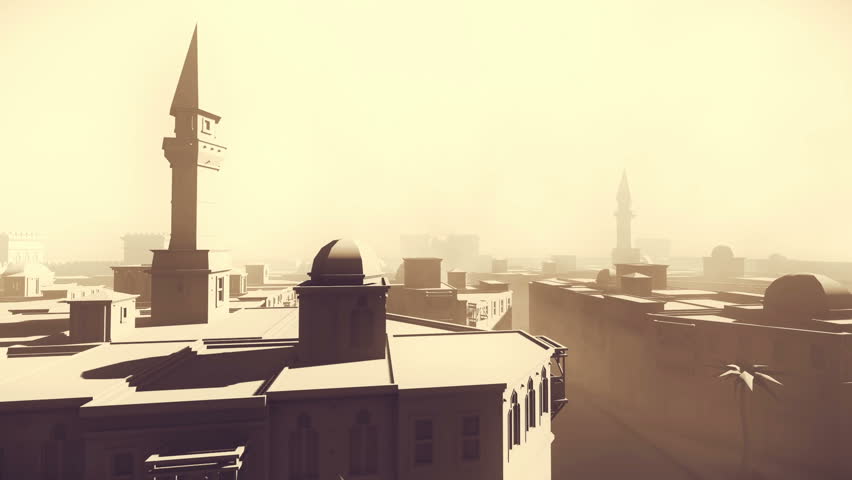 Arabic City Flyover 3D Video Animation