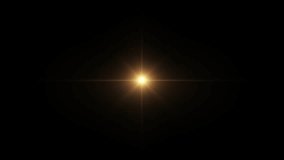 Abstract loop center gold orange star optical shine light lens flares flickering animation background for screen project overlay. 4K seamless loop dynamic kinetic bright star light rays effect.  - Powered by Shutterstock - Get 15% off with code: PIKWIZARD15