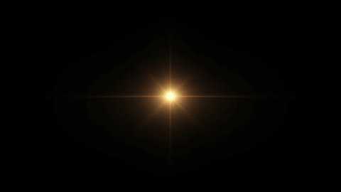 Abstract loop center gold orange star optical shine light lens flares flickering animation background for screen project overlay. 4K seamless loop dynamic kinetic bright star light rays effect.  : vidéo de stock