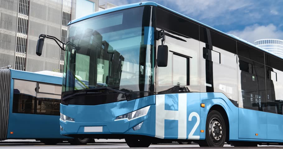 A hydrogen fuel cell city bus concept. Zoom in