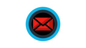 
Email sign. Email icon, communication concept. Animation, cartoon, illustration, clip art, vector. Web symbol.
