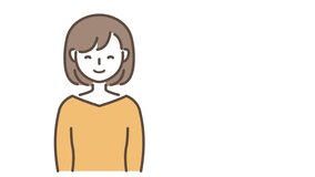 woman talking with a smile. animation.