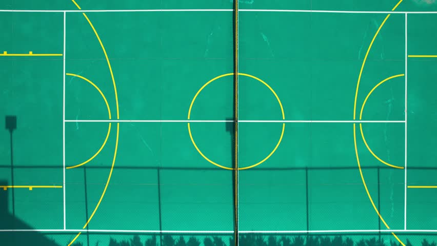 tennis court top view. tennis court and empty basketball court