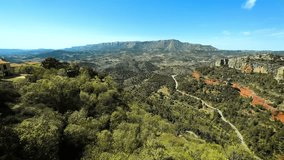 Scenic landscape of famous touristic destination Siurana valley, Tarragona, Spain. High quality 4k footage. 