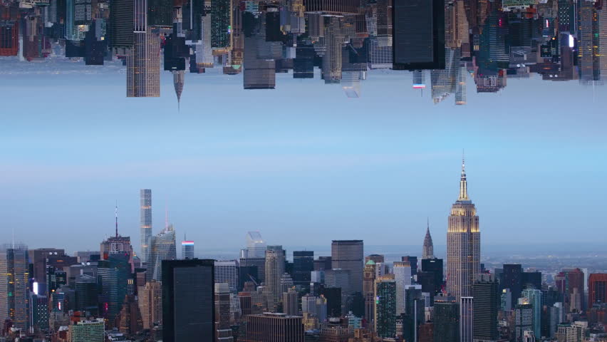 
Surreal Vision of New York City. Futuristic Aerial View of Midtown Skyline. Parallel Dimension Inception Style Mirror Effect. NY, United States.  Royalty-Free Stock Footage #1102466057
