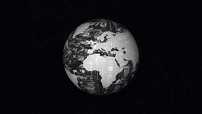 earth planet texture sphere earth animation and earth lighting background, Video animation of the planet earth, rotation of the globe.