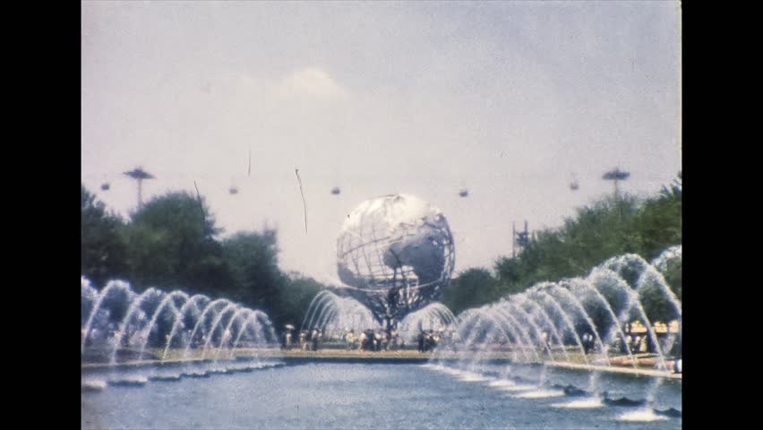 New York 1964: Architectures, sculptures and attractions at the World's Fair, on 1964 in New York, USA
