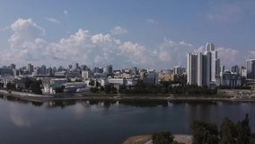 View of Yekaterinburg, Russia from the Iset River. 