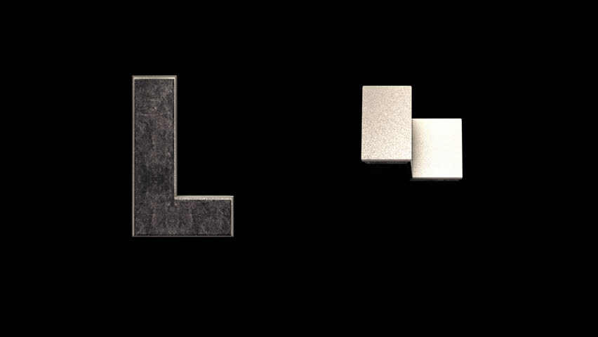 L Letters 3D Animation Font, 2 Version, Alpha Channel