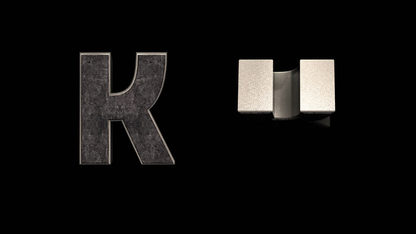 K Letters 3D Animation Font, 2 Version, Alpha Channel