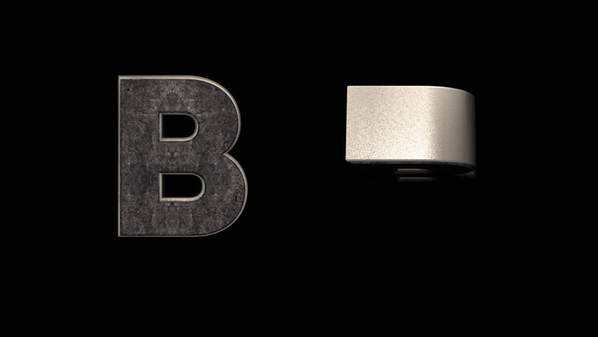 B Letters 3D Animation Font, 2 Version, Alpha Channel