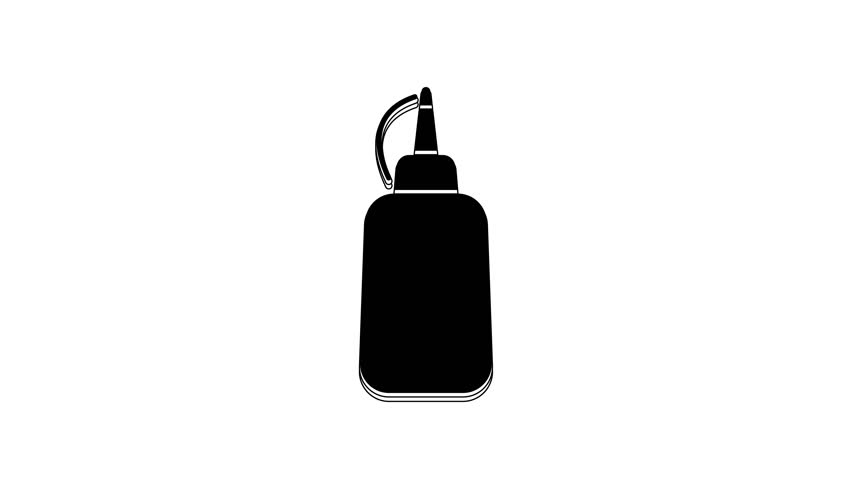 Black Mustard bottle icon isolated on white background. 4K Video motion graphic animation.