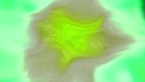 Green and yellow goo. Motion. Light slime made in 3d format that is highlighted.
