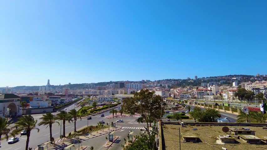 morning road traffic of the city of algiers