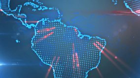 Animation of neon ticking clock and light trails over spinning globe and world map. Global networking and business interface technology concept - Powered by Shutterstock - Get 15% off with code: PIKWIZARD15