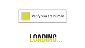 Human verification loader animation. I am not robot. Flash message 4K video footage. Isolated outline colour loading progress indicator with alpha channel transparency for UI, UX web design