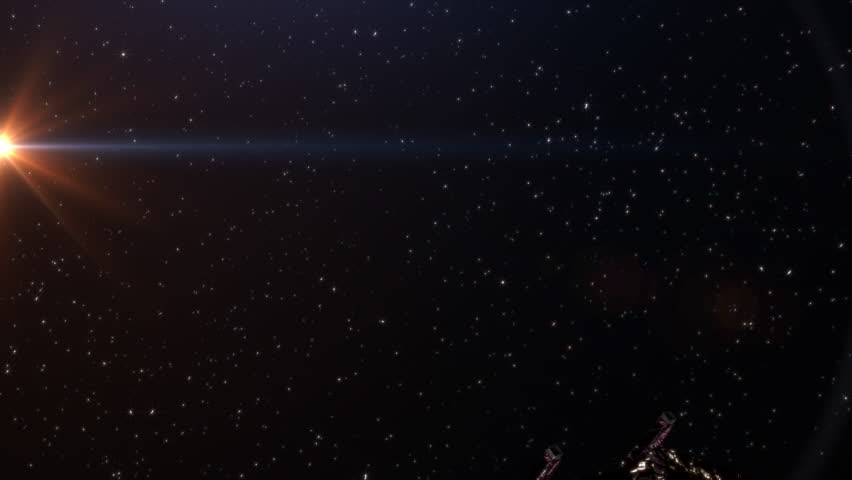 James Webb space telescope orbiting the sun in deep space. 3D animation. 3D Illustration