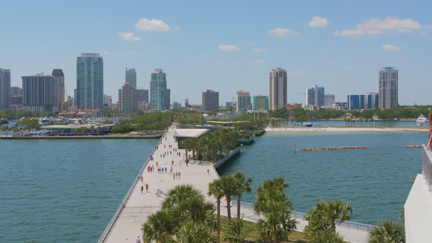 Downtown St. Petersburg skyline and marina vista from Pier