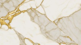 White Luxury  Marble with gold lines background texture. Slow panoramic motion. High detailed 4K video.  Marble pattern texture surface panning background. Marble stone texture. 