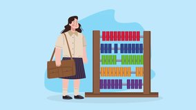 student girl with schoolbag character animation ,4k video animated - Powered by Shutterstock - Get 15% off with code: PIKWIZARD15