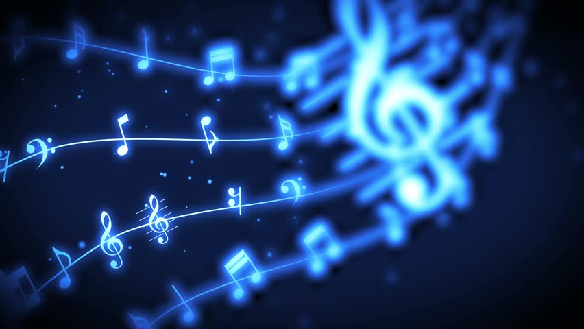 3D waves of Music Notes with Motion Blur and Light particles. Seamless loop in blue Musical Background. Royalty-Free Stock Footage #1102537745